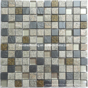 Stein Mosaik Mix Kristall Glas Mosaik Fliese (HGM225)